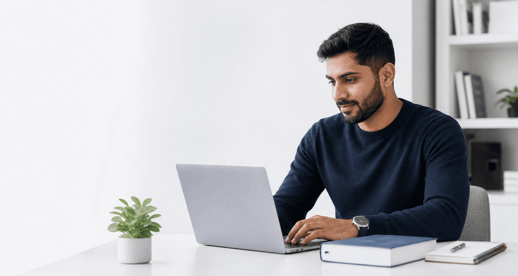 Medical learner writing notes while preparing for an examination